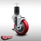Service Caster 4'' SS Red Poly Swivel 1-5/8'' Expanding Stem Caster with Brake SCC-SSEX20S414-PPUB-RED-TLB-158 - alternate 3
